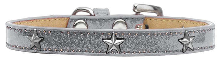 Silver Star Widget Dog Collar Silver Ice Cream Size 20